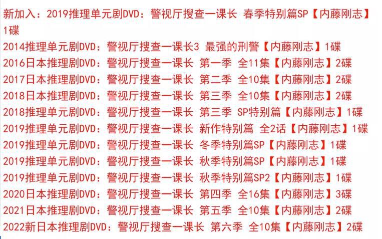 日劇 警視廳搜查一課長 第1-6季 +特別篇 20碟